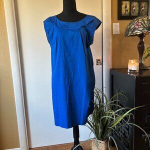 Theory Royal Blue Silk Shift Dress | Size 10